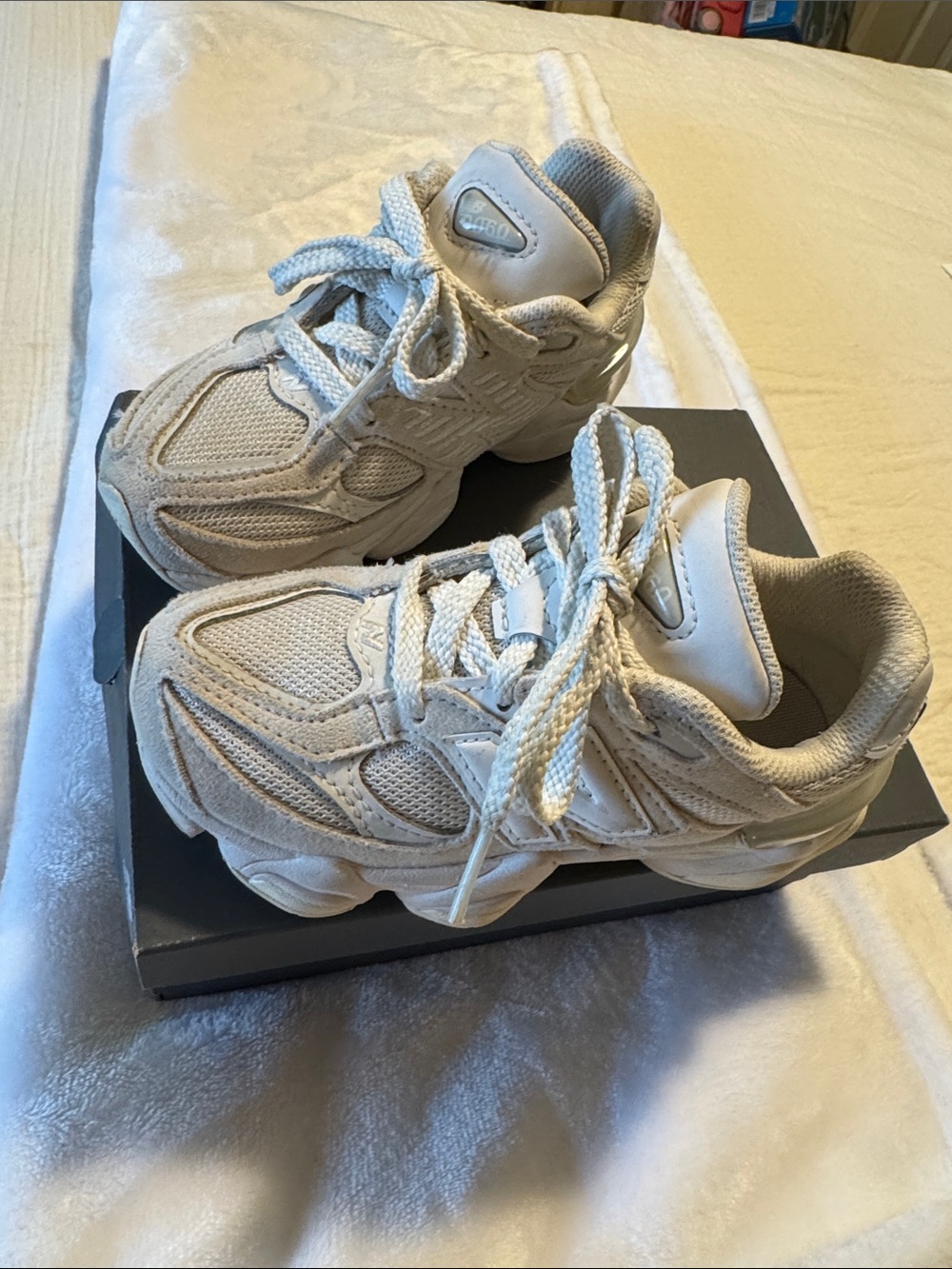 New Balance Kids Cream/Tan Athletic Sneakers